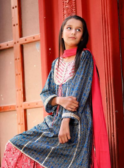 Khaki Gulabi - Kids Pret Eid Collection