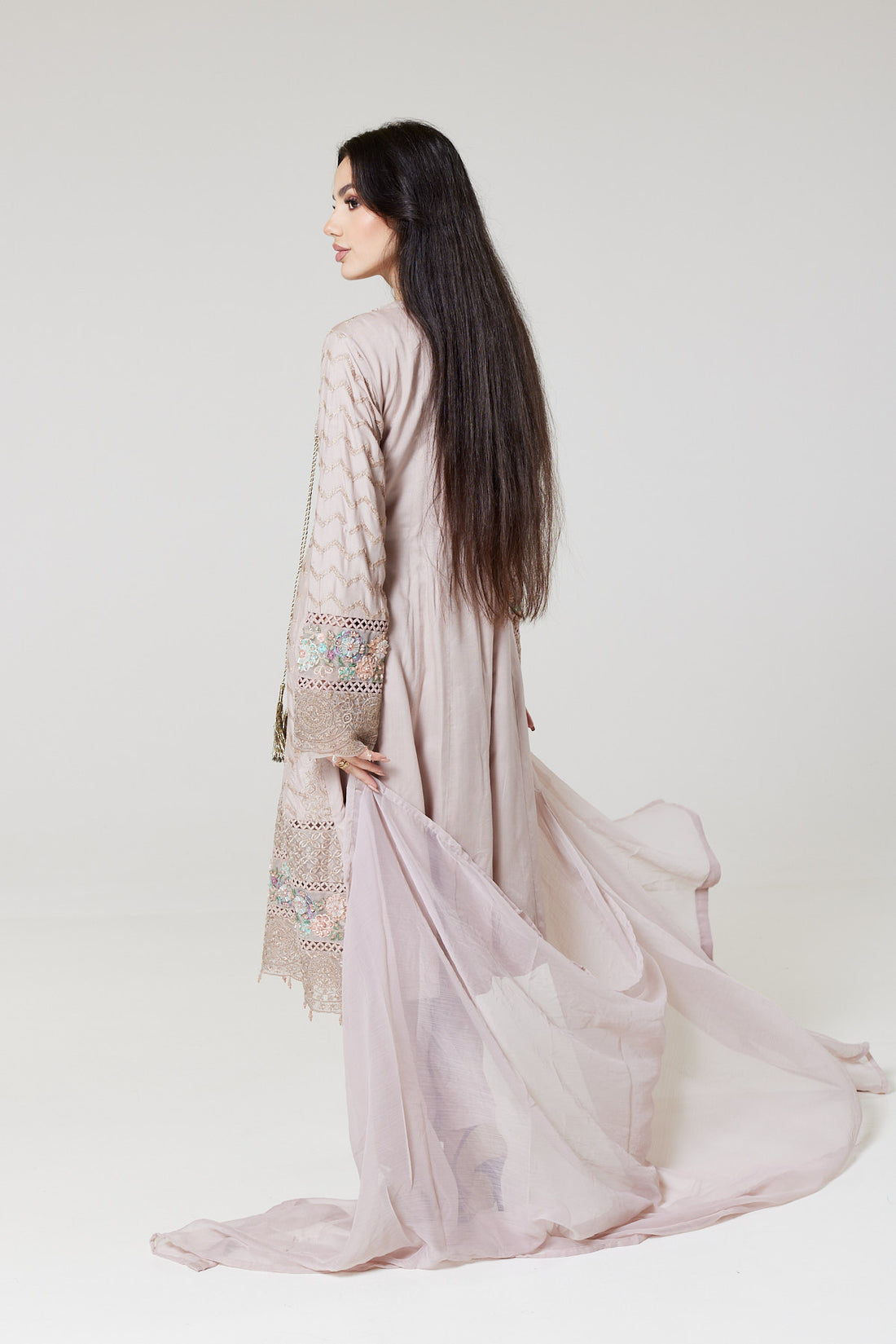 Light Pink Embroidered Linen Suit LP949