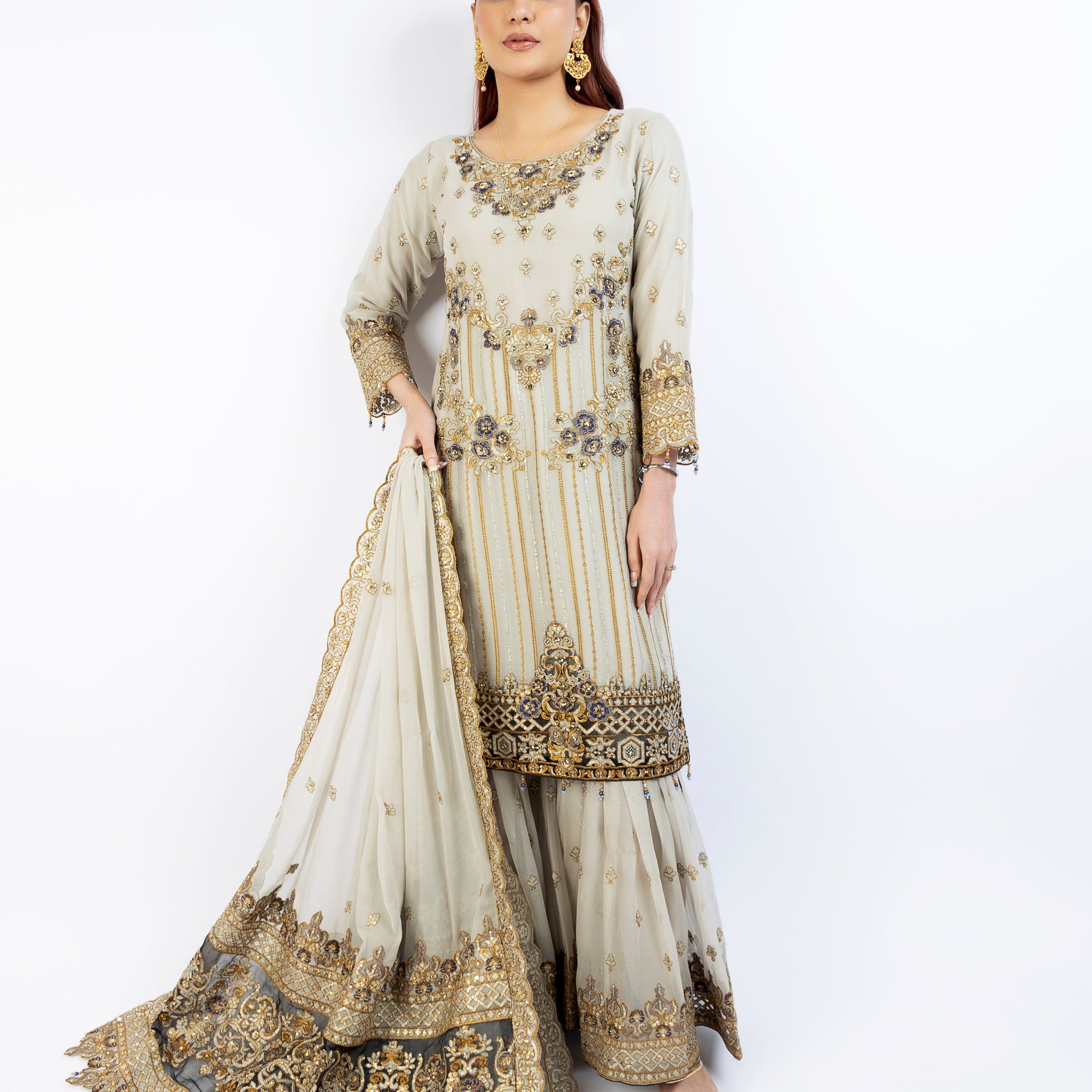 Pure Crinkle Chiffon Gharara Set 9495