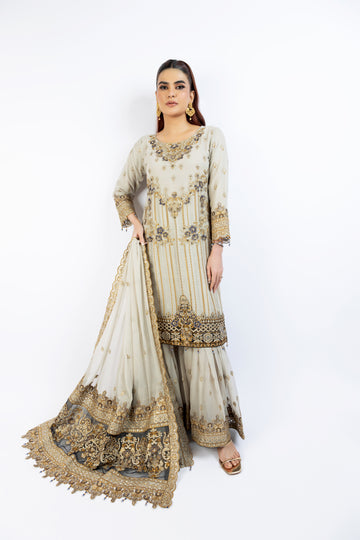 Pure Crinkle Chiffon Gharara Set 9495