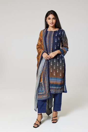 Printed Thick Linen Multi Ombre suit NSPO01