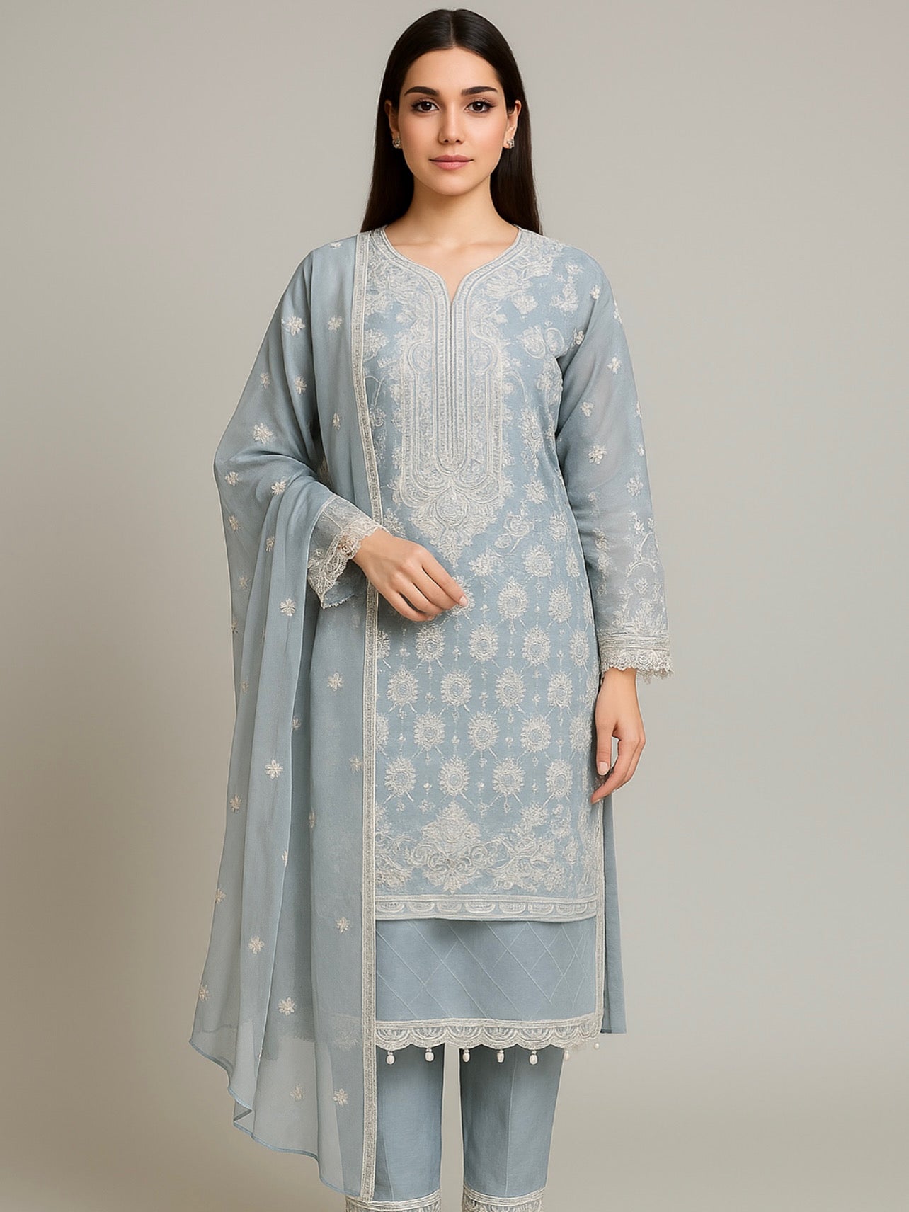 3 piece embroidery suit