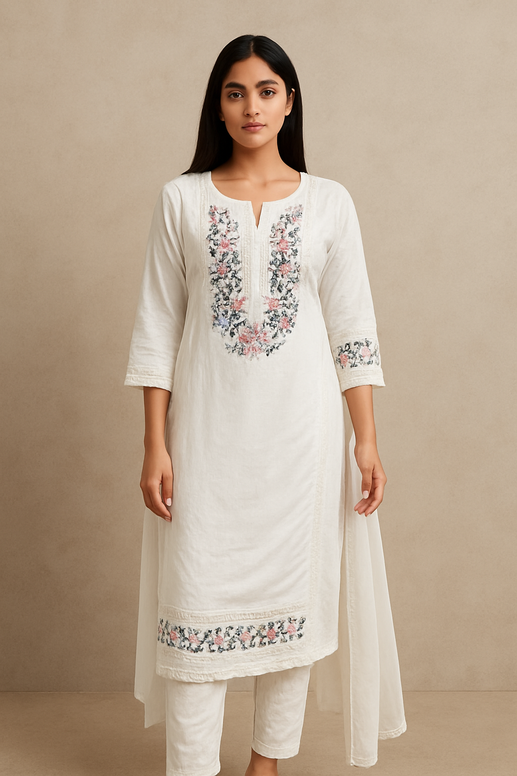 white embroidery dress