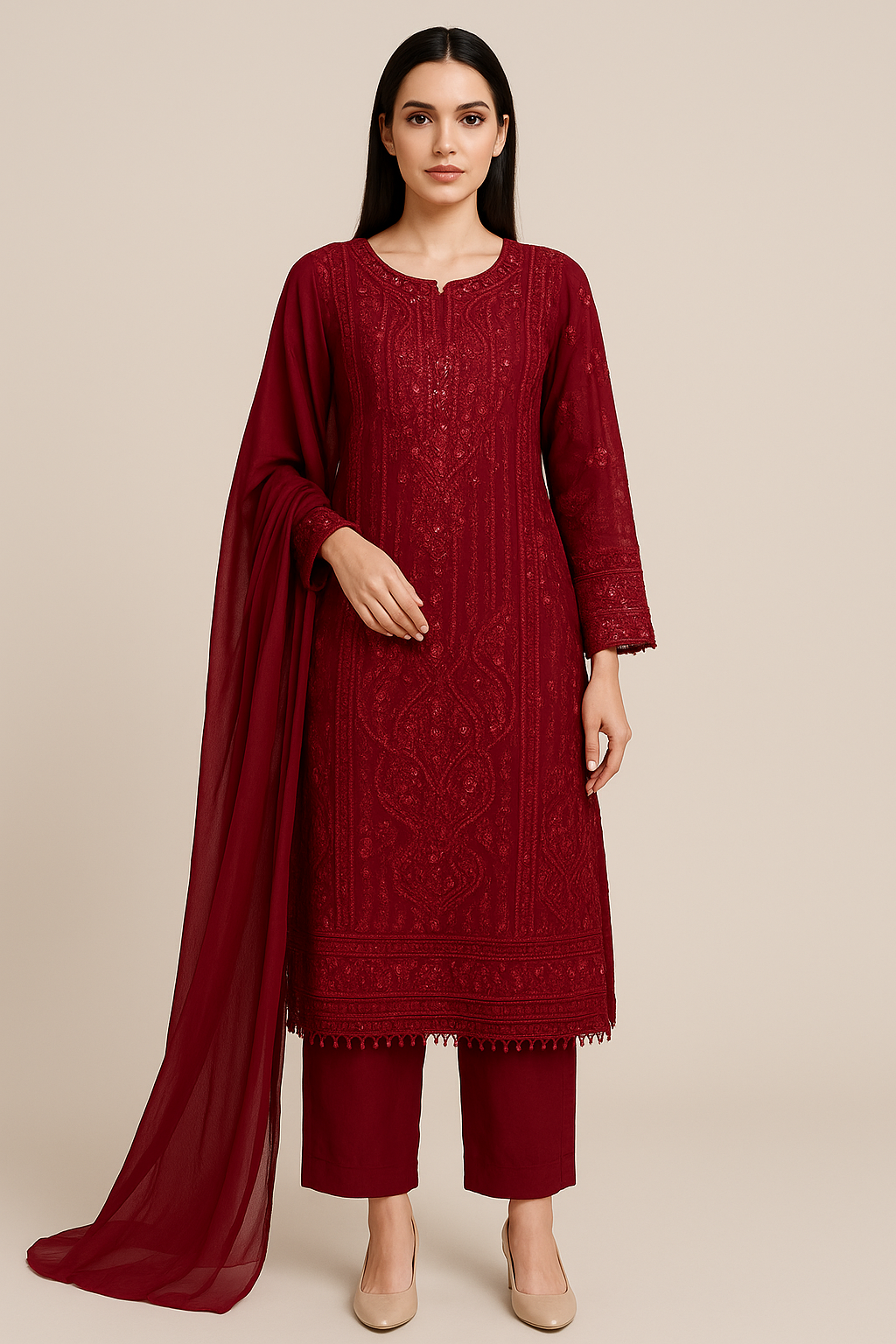 Maroon 3 piece suit
