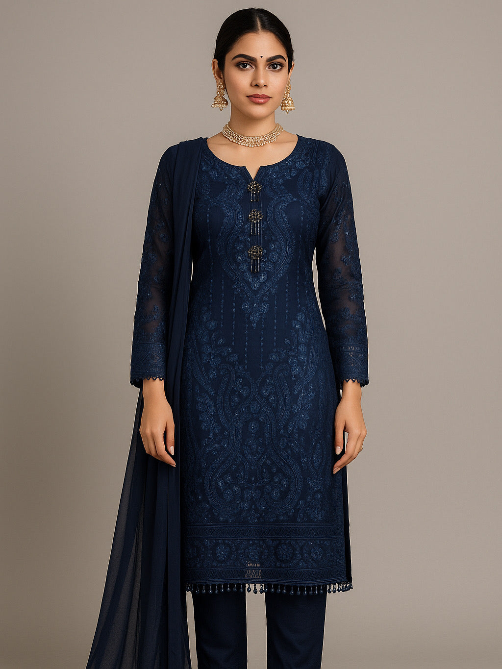 Navy  blue dress