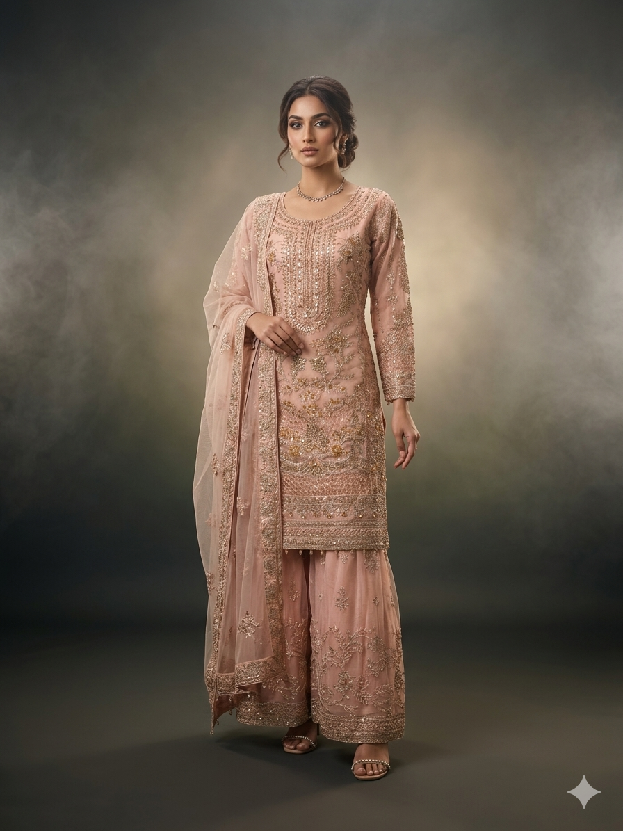 Formal light pink dress