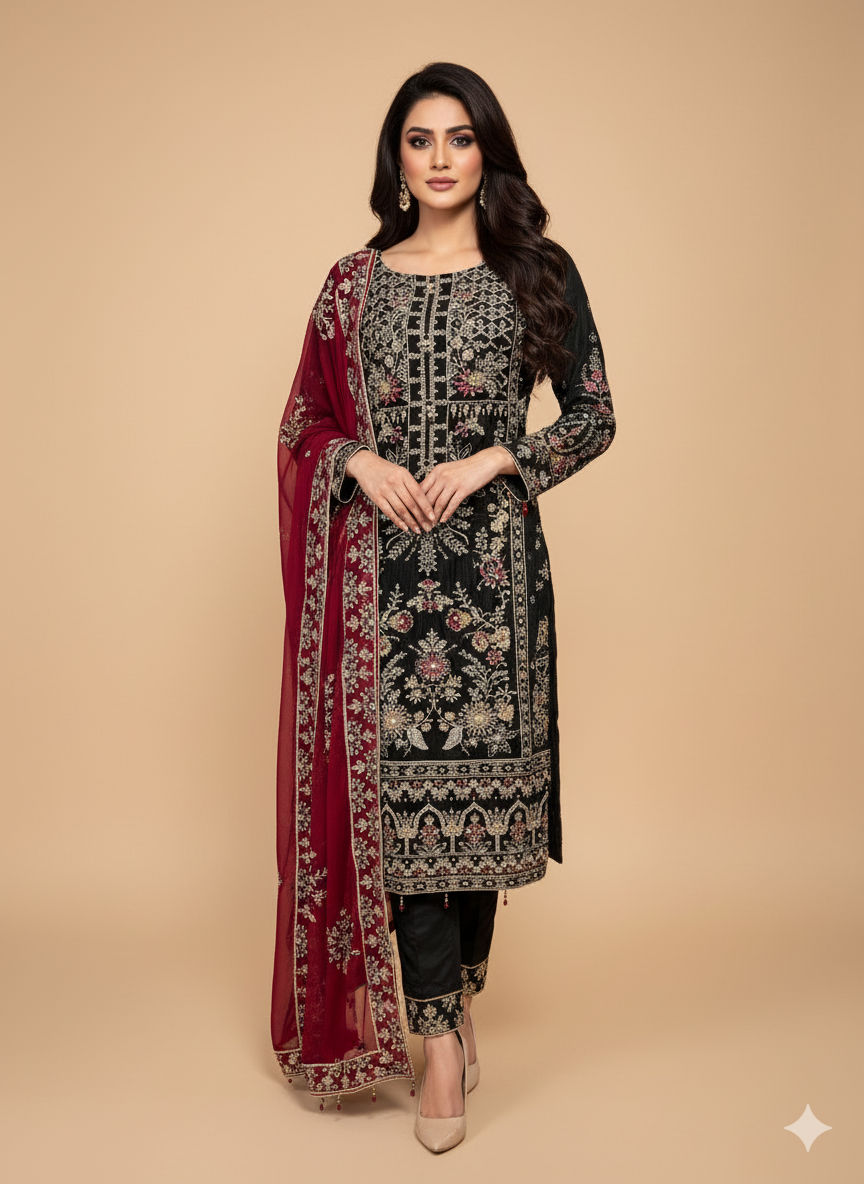Black red formal wear