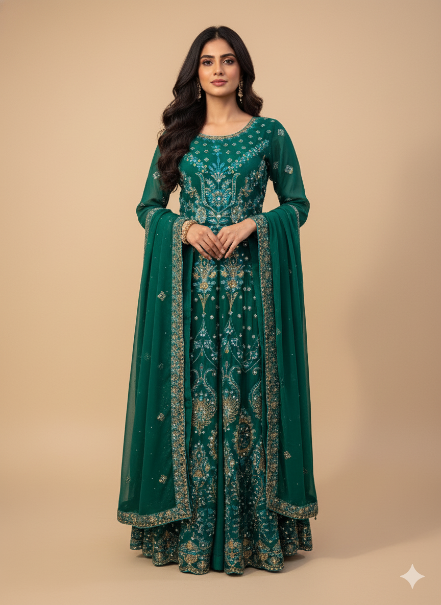 Dark green formal wear