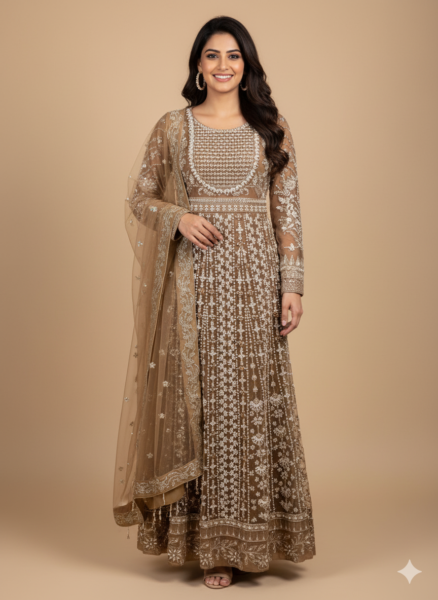 Brown formal  long dress