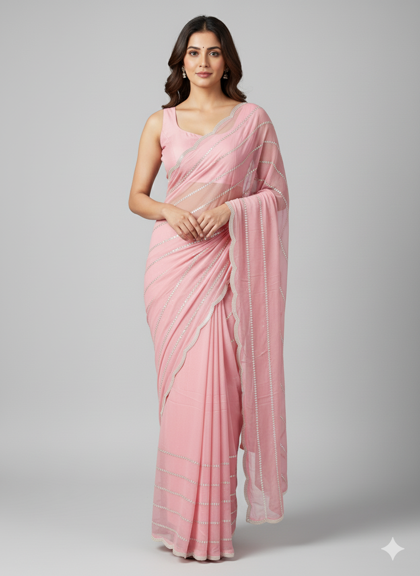 Pink sari
