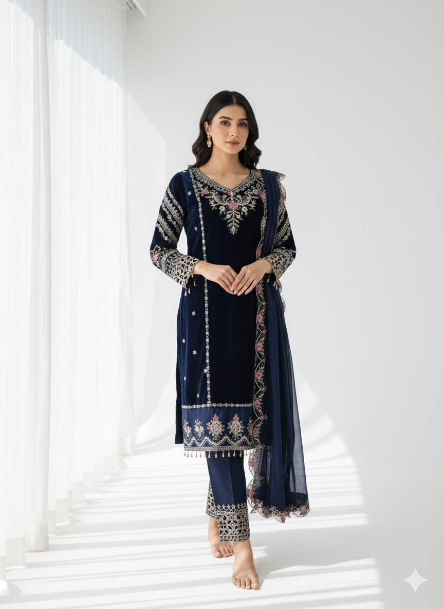 Blue velvet 3 piece FW01