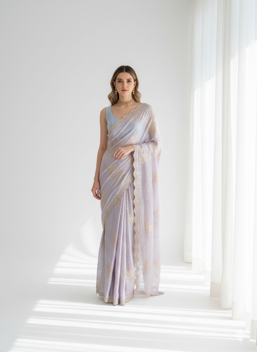 Lilac sari one size