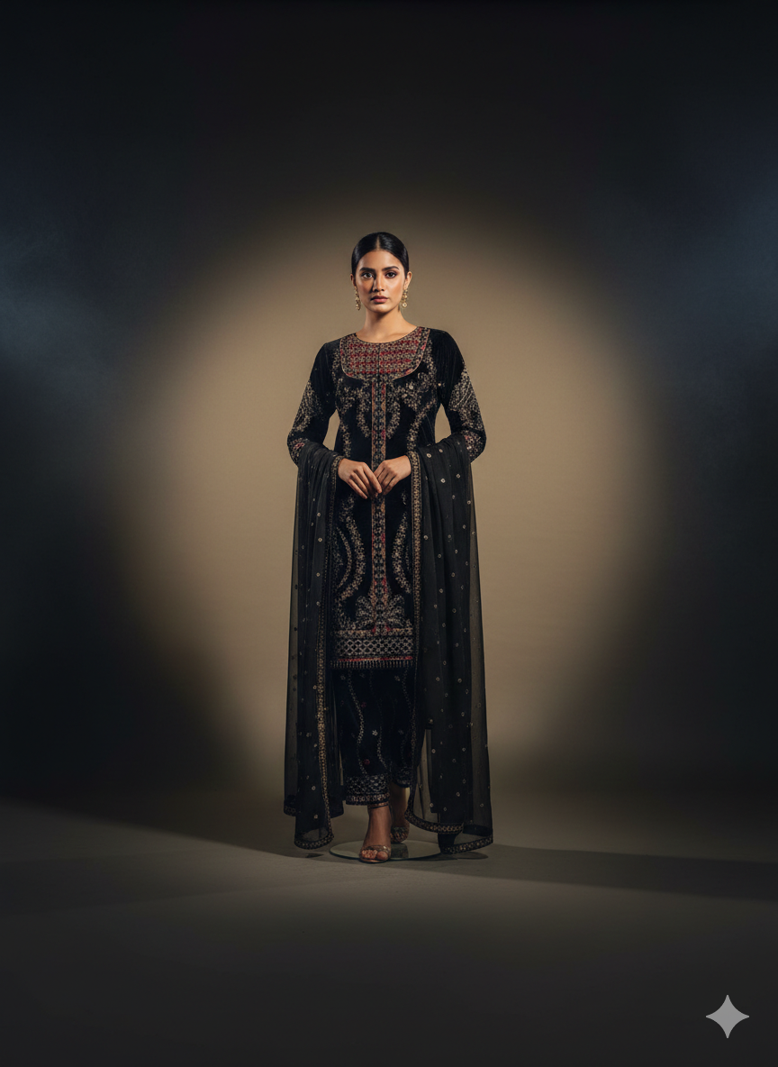 Black velvet wear