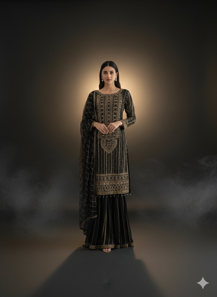 Black formal three piece