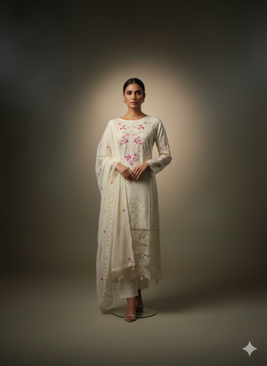 White linen 3 piece