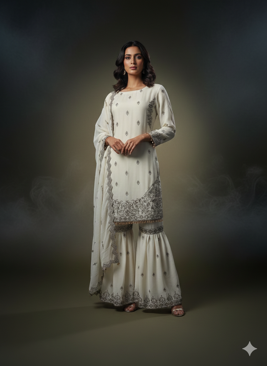 White 3 piece formal