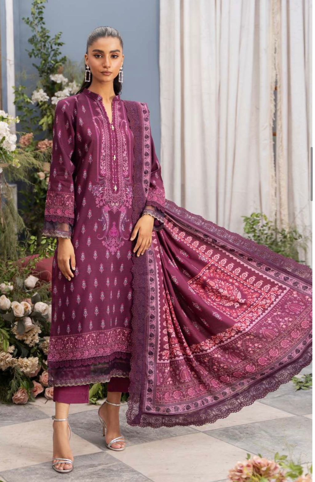 3 piece winter suit purple