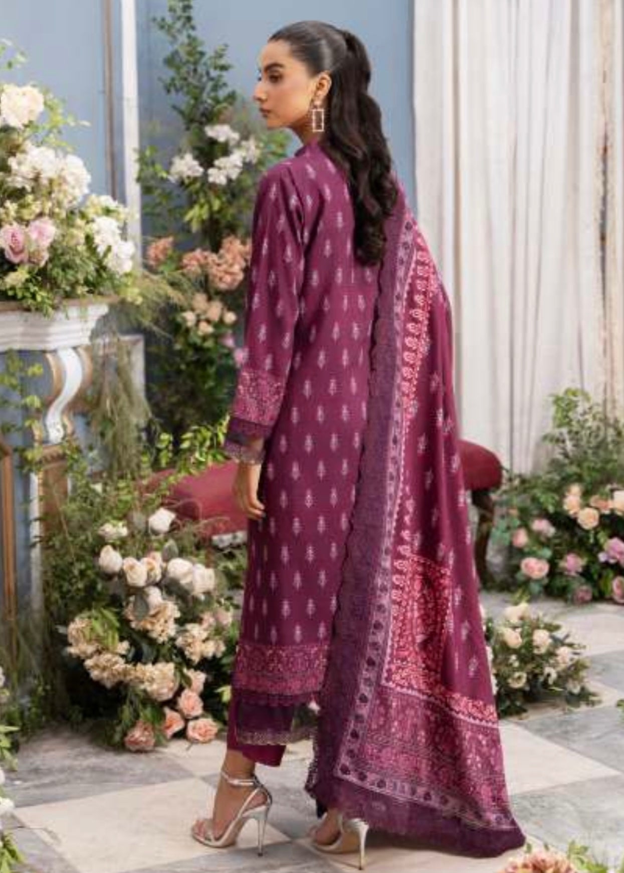 3 piece winter suit purple