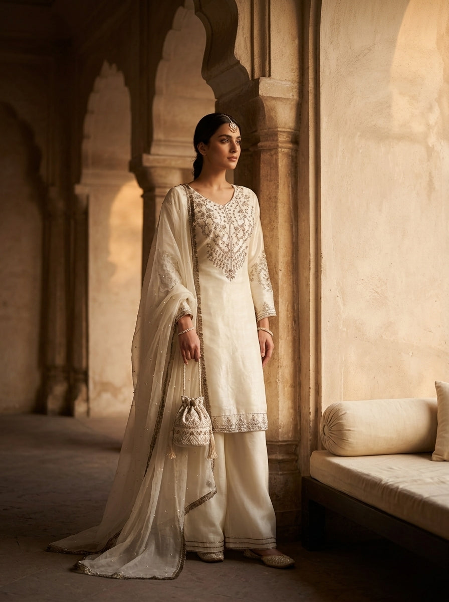 White 3pc shisha silk -2026 Collection