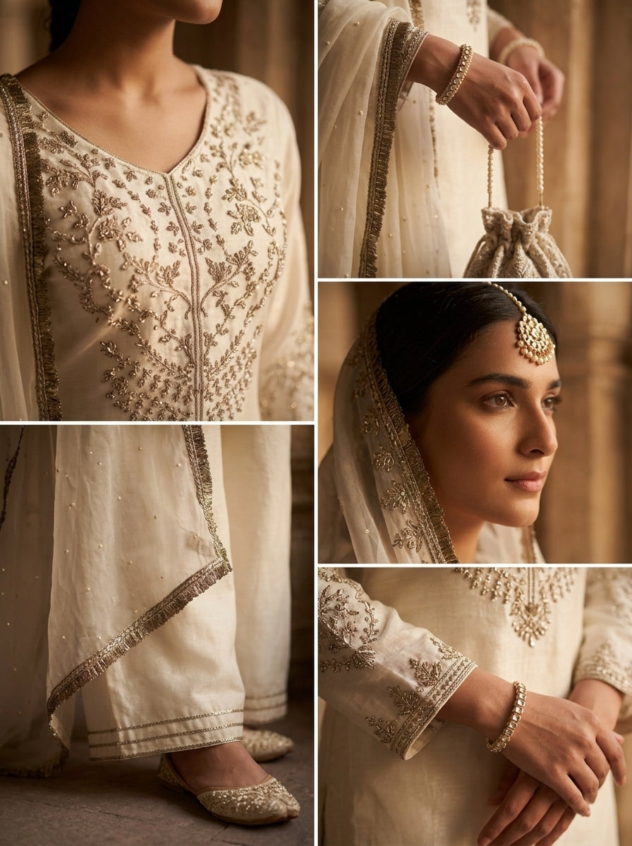 White 3pc shisha silk -2026 Collection