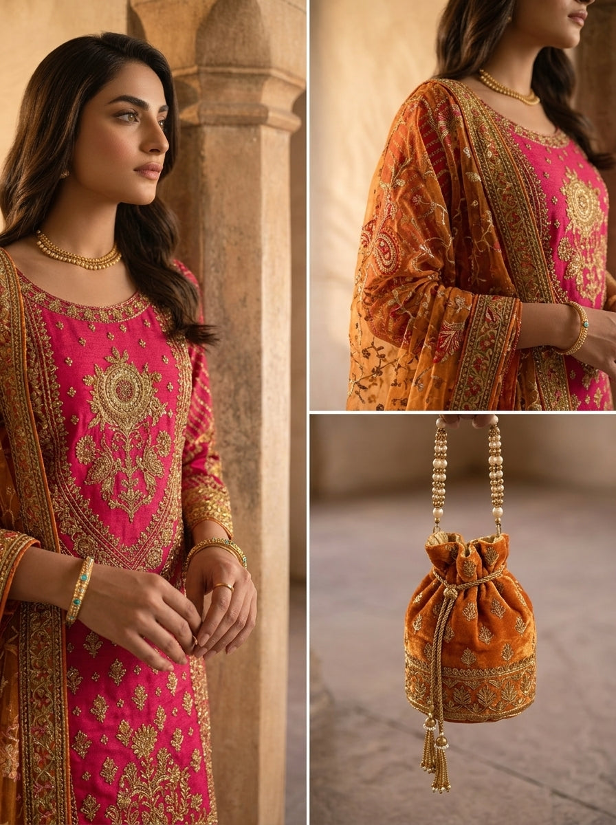 Pink Wedding wear
