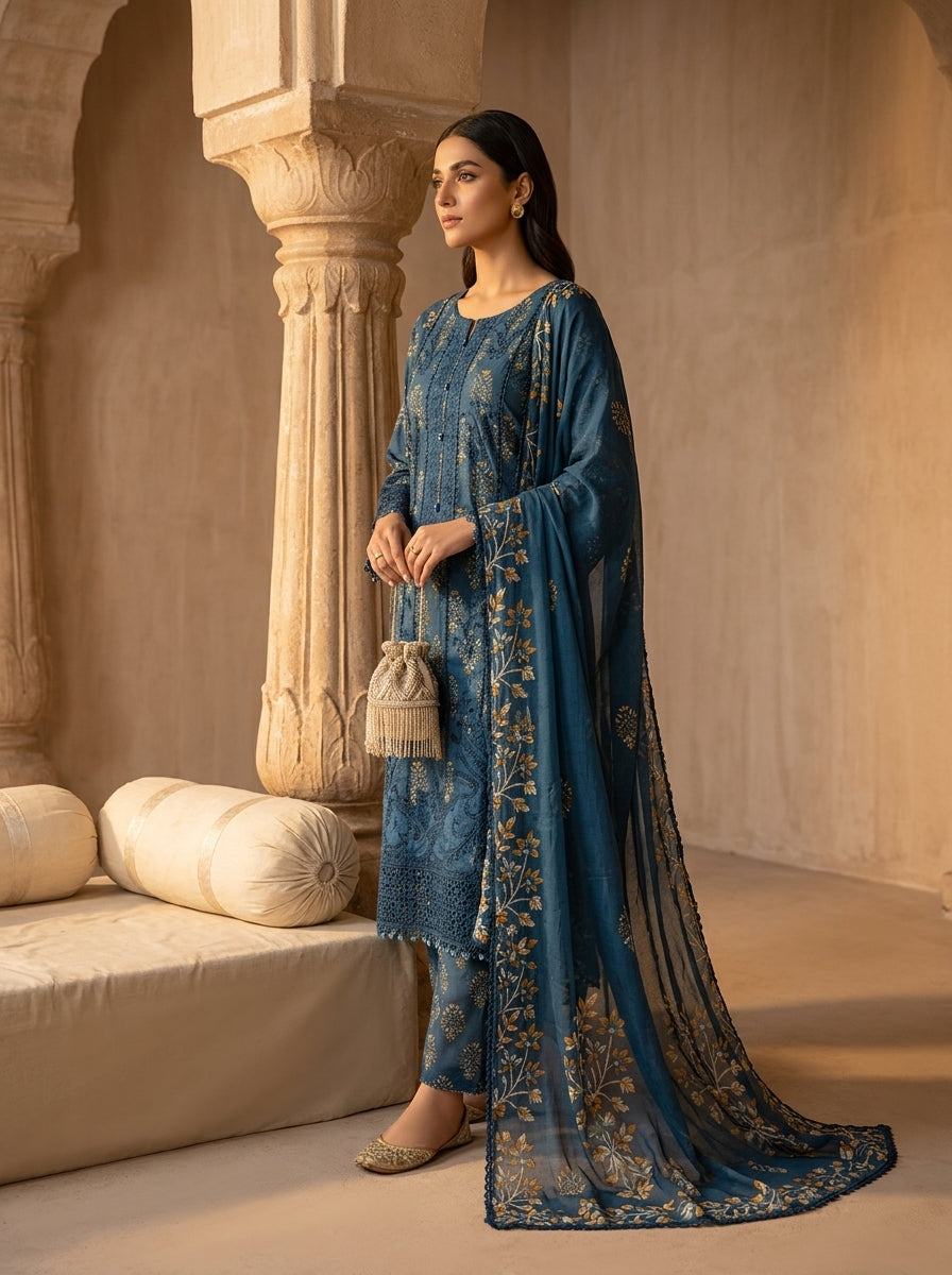 Blue 3 pc suit -2026 Collection