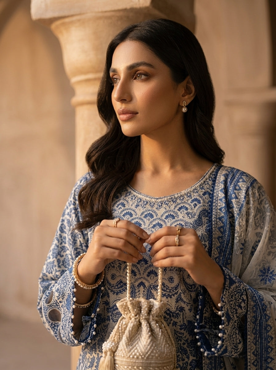 Blue white -3pc 2026 Collection